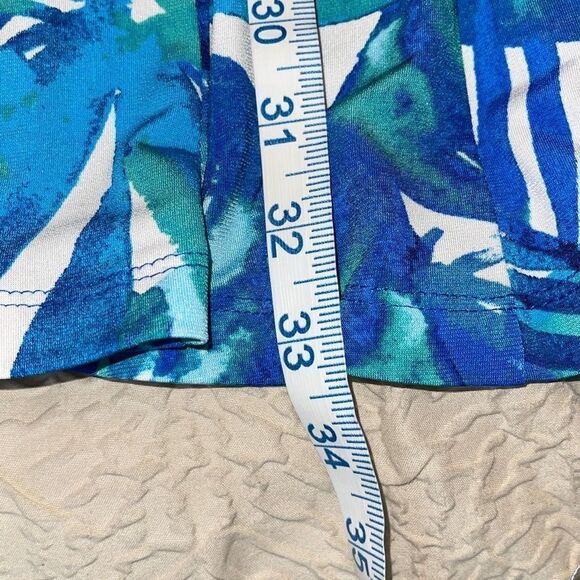 db 1962 A Line Dress Women’s Size 6P Blue/green leaf print - Picture 9 of 9